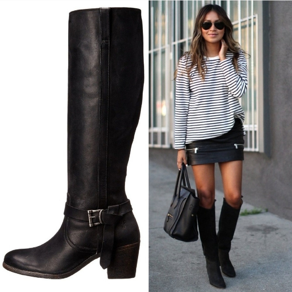 FRYE Malorie Knotted Tall Leather Boots